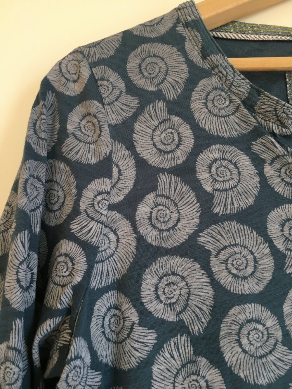 Ammonite Paleontologist Print Cotton Blue & White Tunic Dress/Top - EU42 - Picture 4 of 16